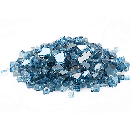 Margo Garden Products 1/4 in. 20 lb. Sky Blue Reflective Fire Glass