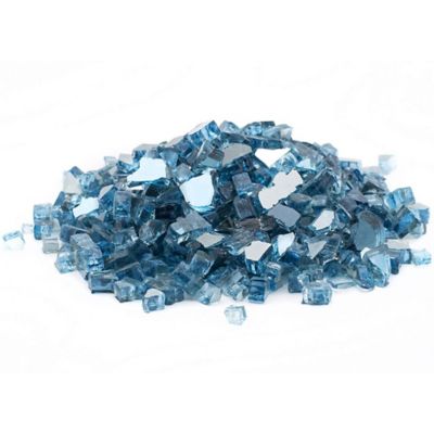 Margo Garden Products 1/2 in. 20 lb. Sky Blue Reflective Fire Glass