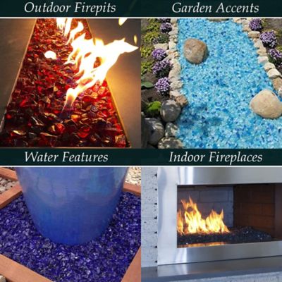 Image showing  1/4 in. 25 lb. Cobalt Blue Reflective Fire Glass