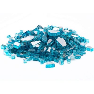 Margo Garden Products 1/4 in. 25 lb. Caribbean Blue Reflective Fire Glass