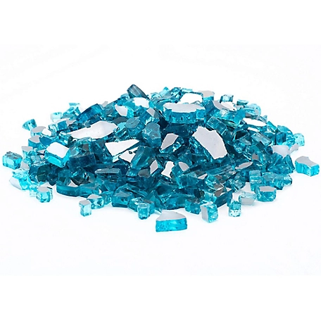 Margo Garden Products 1/4 in. 25 lb. Caribbean Blue Reflective Fire Glass