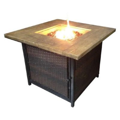 Dragon Wood Top Steel Base Propane Fire Pit Fp 34501 At