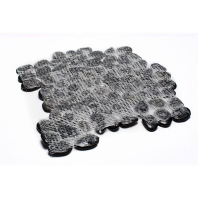 Image showing  Black Mid-Polished Pebble Stone Floor and Wall Tiles, 12 in. x 12 in.