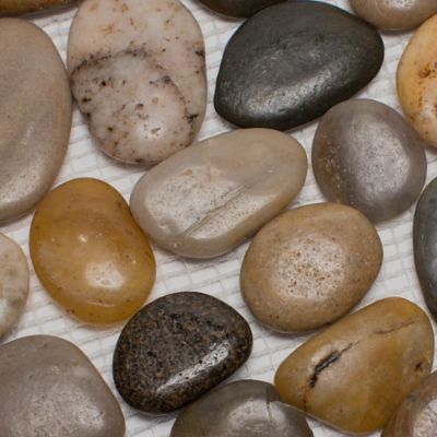 Image showing  Mixed Mid-Polished Pebble Stone Floor and Wall Tiles, 12 in. x 12 in., 5 pc.