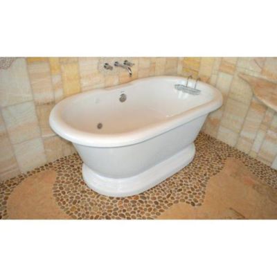 Image showing  12 in. x 12 in. Mixed Sliced High-Polished Pebble Stone Floor and Wall and Tiles, 5-Pack