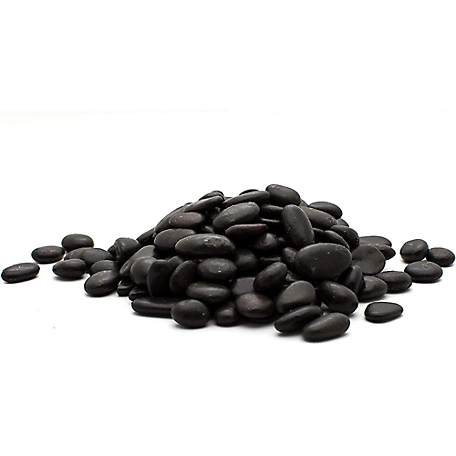 Rain Forest 0.5-1.5 in. Black Polished Pebbles, 2200 lbs