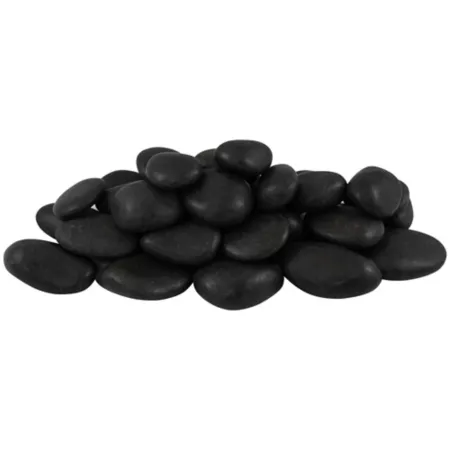 Rain Forest 20 lb Medium Black Polished Pebbles Landscape Rocks