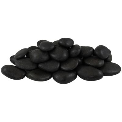 Rain Forest 1-2 in. Black Polished Pebbles, 2200 lbs