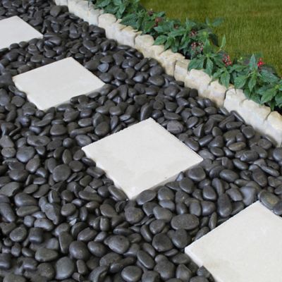 Image showing  1-2 in. Black Polished Pebbles, 2200 lbs