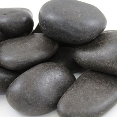 Image showing  Large Polished Pebbles, 20 lb., Black, 2-3 in.