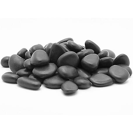 Black Polished Pebbles, Large Black Landscaping Stones