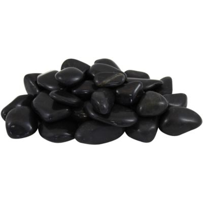 Rain Forest 0.5-1.5 in. Black Super Polished Pebbles, 2200 lbs.