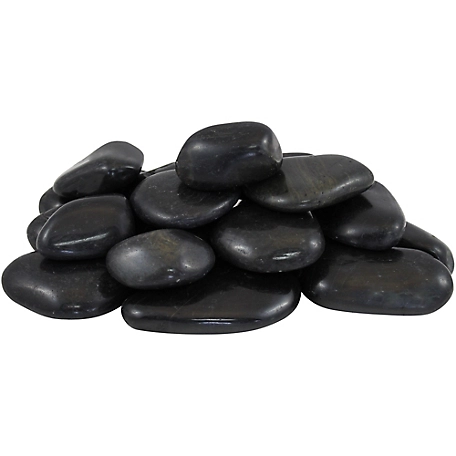 Rain Forest Large Super-Polished Pebbles, 20 lb., Black, 2-3 in.