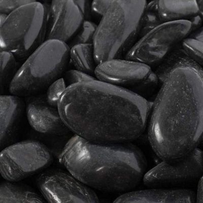 Image showing  Large Super-Polished Pebbles, 20 lb., Black, 2-3 in.