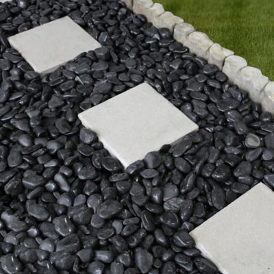 Image showing  2-3 in. Super Polished Pebbles, 2,200 lb., Black