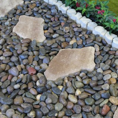 Image showing  1/2 in. Mini Mixed Polished Pebbles, 20 lb.