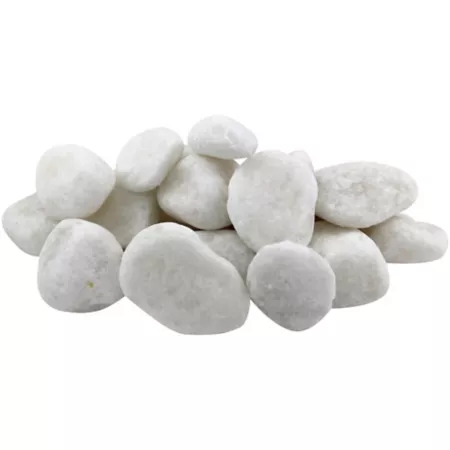 Rainforest 2-3 in Large pebbles snow white 20 lb. Landscape Rocks