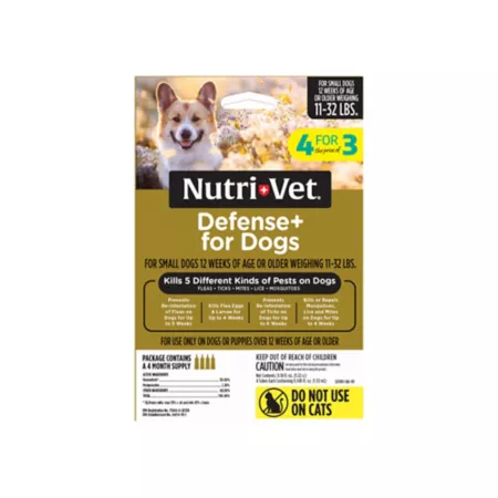 Nutri-Vet Defense Plus Topical Flea and Tick Treatment for Small Dogs 4 ct Dog Flea & Tick Topical Treatments