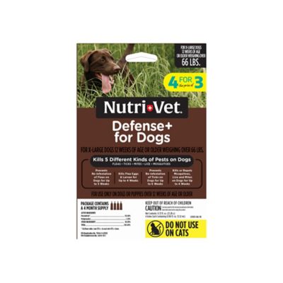 Nutri-Vet Defense Plus Flea and Tick Topical Treatment for X-Large Dogs, 4 ct.