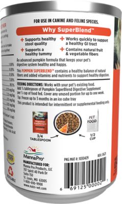 Image showing  Digestion Support Nutrient Enriched Food Topper for Dogs and Cats of All Life Stages, Pumpkin Flavor, 15 oz. Can