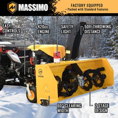 Image showing 7 th Massimo 60 in. Universal 420cc UTV Snow Blower Attachment