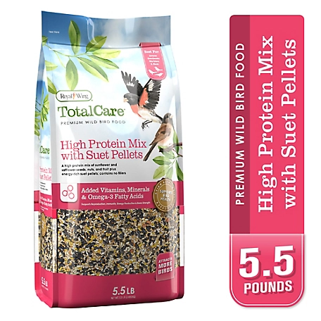 Royal Wing Total Care High-Protein Wild Bird Food Mix with Suet Pellets, 5.5 lb.