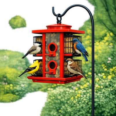 Image showing  7-10 lb. Large Combo Seed and Suet Bird Feeder