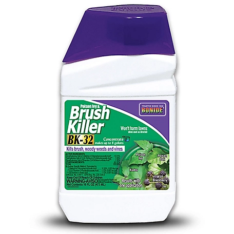 Bonide Poison Ivy & Brush Killer BK-32, 16 oz Concentrate, Safe for Lawn, Kills Poison Ivy, Poison Oak and Weeds