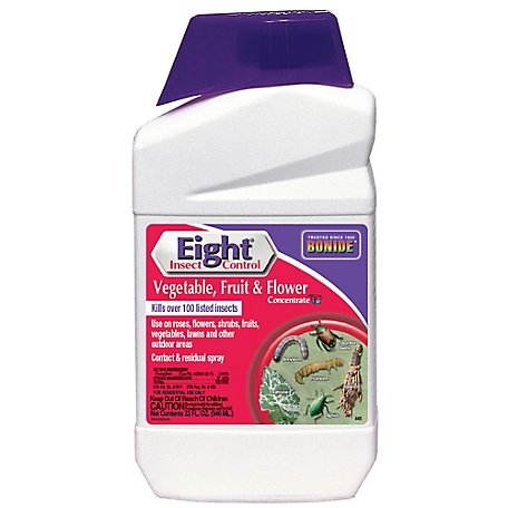 Bonide Eight Insect Control Vegetable, Fruit & Flower, 32 oz Concentrate Long Lasting Insecticide for Beetles and More