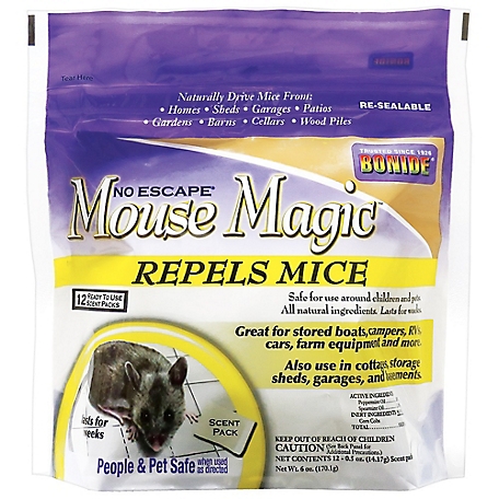 Bonide Mouse Magic Mouse Repellent Scent Packs, 12 Ready-to-Use Packs for Indoor & Outdoor Rodent Control