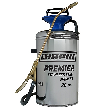 Chapin 1253: 2-gallon Premier Stainless Steel Tank Sprayer for Fertilizer, Herbicides and Pesticides
