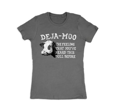 Farm Fed Clothing Women's Short-Sleeve Deja Moo T-Shirt Nice shirt, medium weight