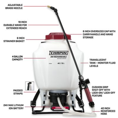 Image showing  4 gal. 24V Rechargeable Battery Powered Backpack Sprayer