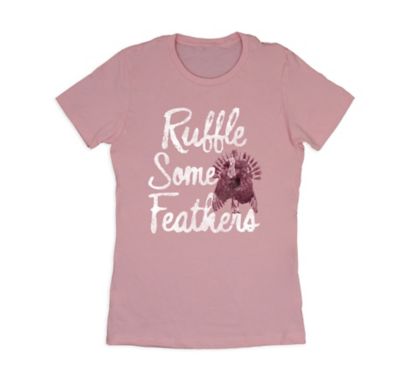 Goodie Two Sleeves Women's Short-Sleeve Ruffle Feathers T-Shirt