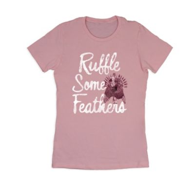 Farm Fed Clothing Women's Short-Sleeve Ruffle Feathers T-Shirt
