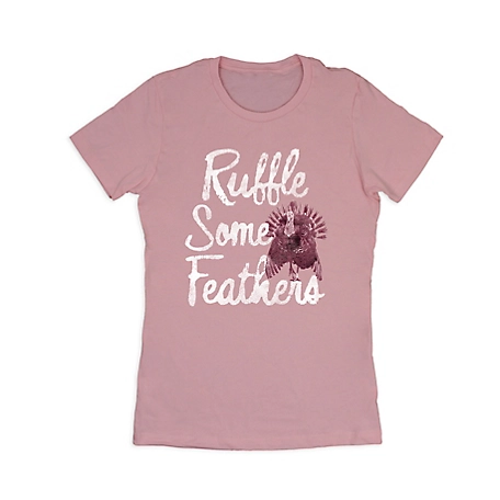 Farm Fed Clothing Women's Short-Sleeve Ruffle Feathers T-Shirt