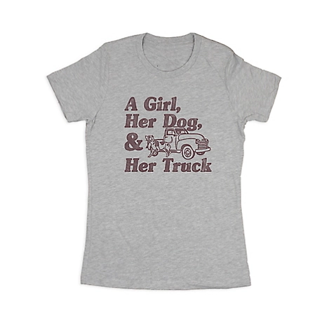 Farm Fed Clothing Women's Short-Sleeve Girl Dog Truck T-Shirt