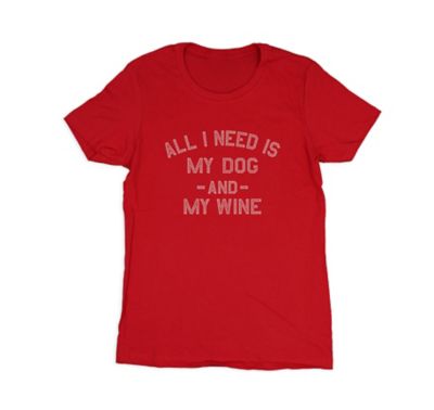 Goodie Two Sleeves Women's Short-Sleeve Need Dog and Wine T-Shirt