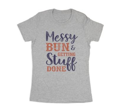 Farm Fed Clothing Women's Short-Sleeve Messy Bun T-Shirt