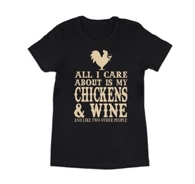 Goodie Two Sleeves Women's Short-Sleeve Chickens and Wine T-Shirt