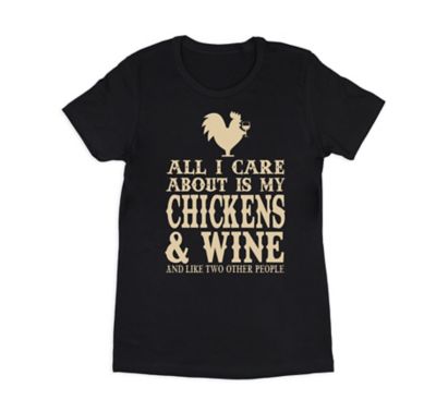 Farm Fed Clothing Women's Short-Sleeve Chickens and Wine T-Shirt