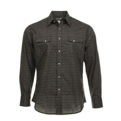 Wrangler Men's Long-Sleeve Wrancher Woven Cotton/Polyester Shirt