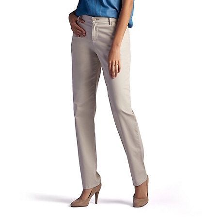 TROUSERS Straight Cut Relaxed Fit Slack Office High Waisted
