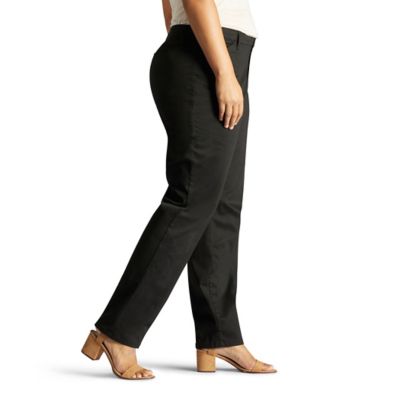 Image showing  Women's Relaxed Fit Mid-Rise Straight Leg Plus Size Pants