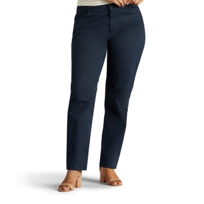 Image showing  Women's Relaxed Fit Mid-Rise Straight Leg Plus Size Pants