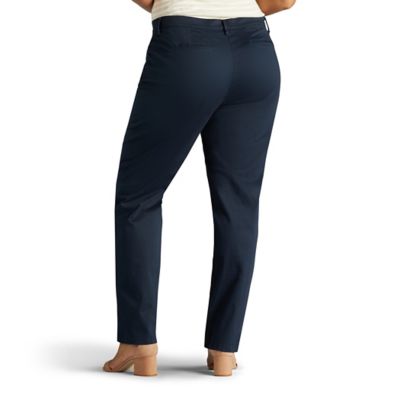 Image showing 1 th Lee Women's Relaxed Fit Mid-Rise Straight Leg Plus Size Pants