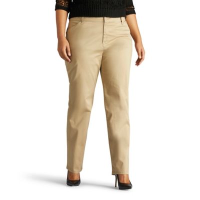 Image showing  Women's Relaxed Fit Mid-Rise Straight Leg Plus Size Pants