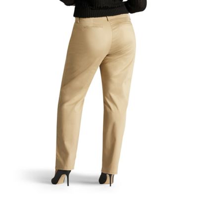 Image showing  Women's Relaxed Fit Mid-Rise Straight Leg Plus Size Pants