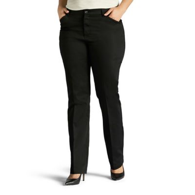 Lee Women's Classic Fit Mid-Rise Flex Motion Straight Leg Pants To fit my waist I usually have to settle for super baggy pants that are waaaay too much material