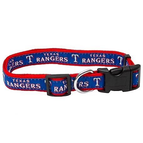 Pets First Adjustable Texas Rangers Dog Collar